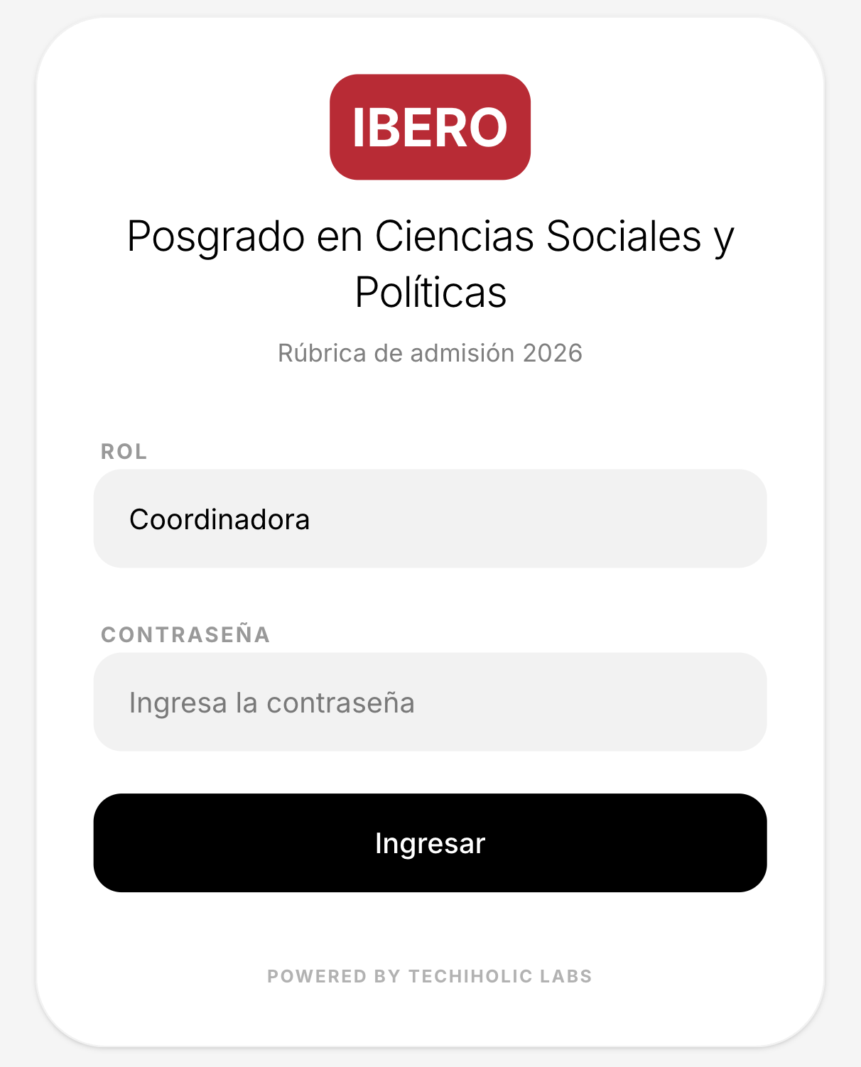 App de rúbrica y evaluación de posgrado